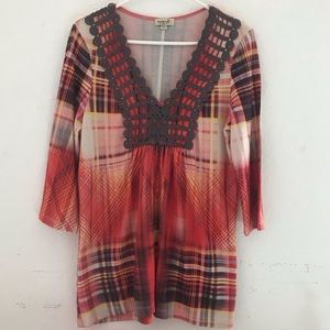 Low-Cut Orange and Yellow Shirt